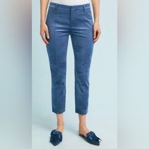 Velvet Crop Slim Leg Anthropologie Pants